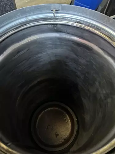 Industrial hot pressure washer boiler jacket cleaned and drained after burst coil replacement in Atherstone.